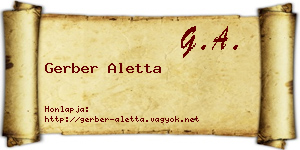 Gerber Aletta névjegykártya